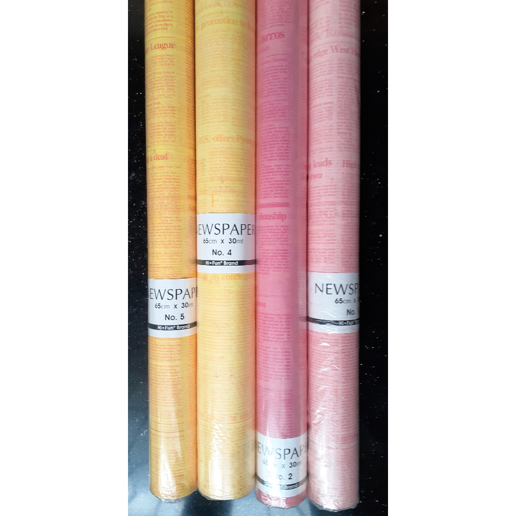 

Tisu polypropilene motif NEWSPAPER rol panjang 30 meter