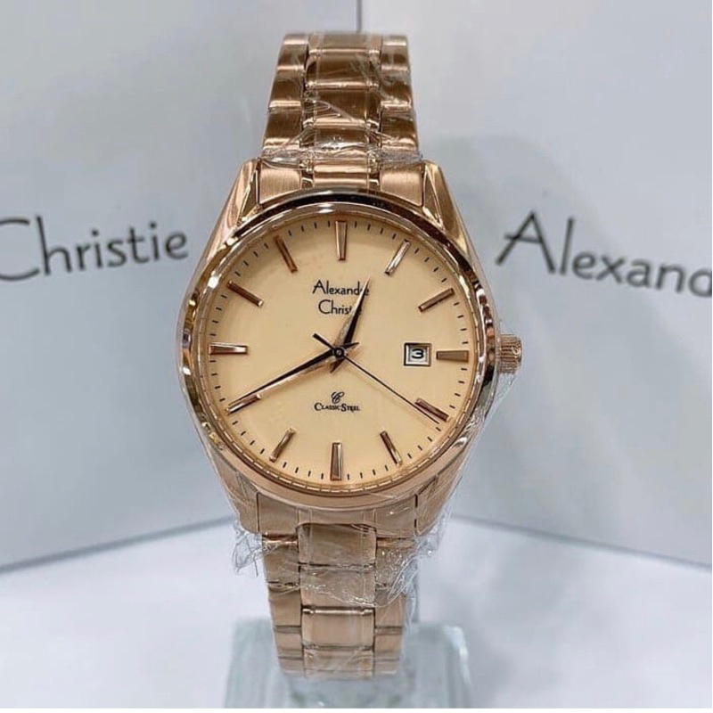 ORIGINAL GARANSI RESMI 1 TAHUN JAM TANGAN WANITA ALEXANDRE CHRISTIE CEWEK ANALOG RANTAI STAINLESS ST