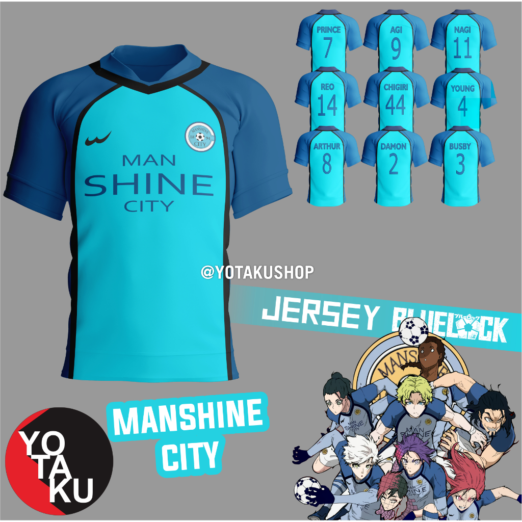 Jersey Anime Cosplay Blue Lock Team Manshine Seri 2 Nagi Chigiri