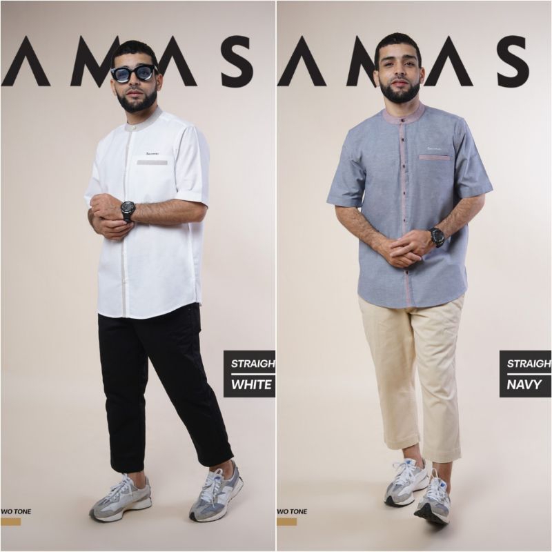 Samase Kemko Straight Line U113P Kemeja koko Lengan Pendek