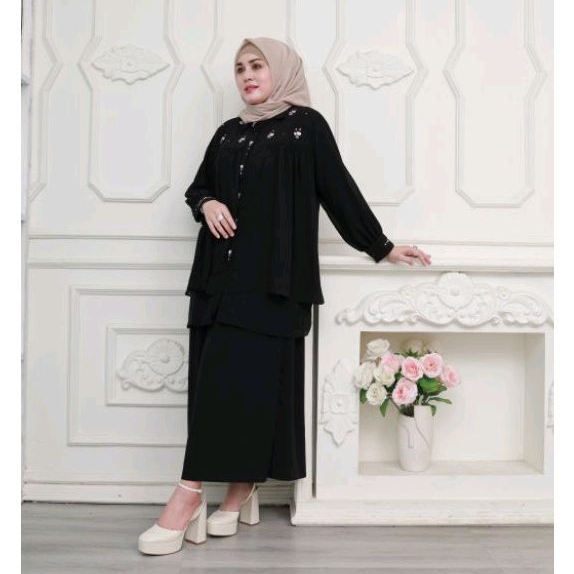 Darli CHORNELIA SET 2pcs Blouse & Cullote 50-90 Kg LD 120 Keti 53 LP 66-120 Sifon Full Furing Super 