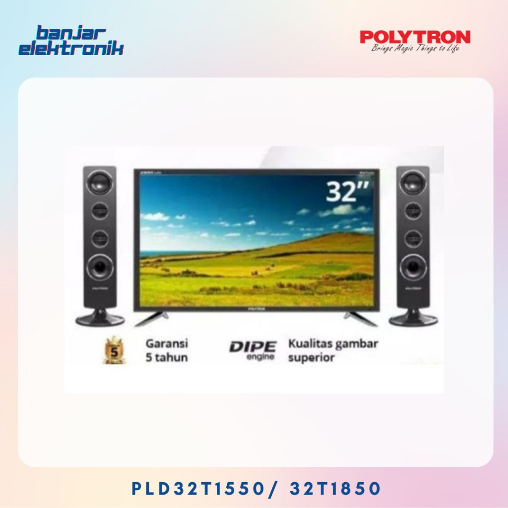 TV LED POLYTRON 32 INCH + SPEAKER TOWER PLD32T1550/ 32T1850 HD TV