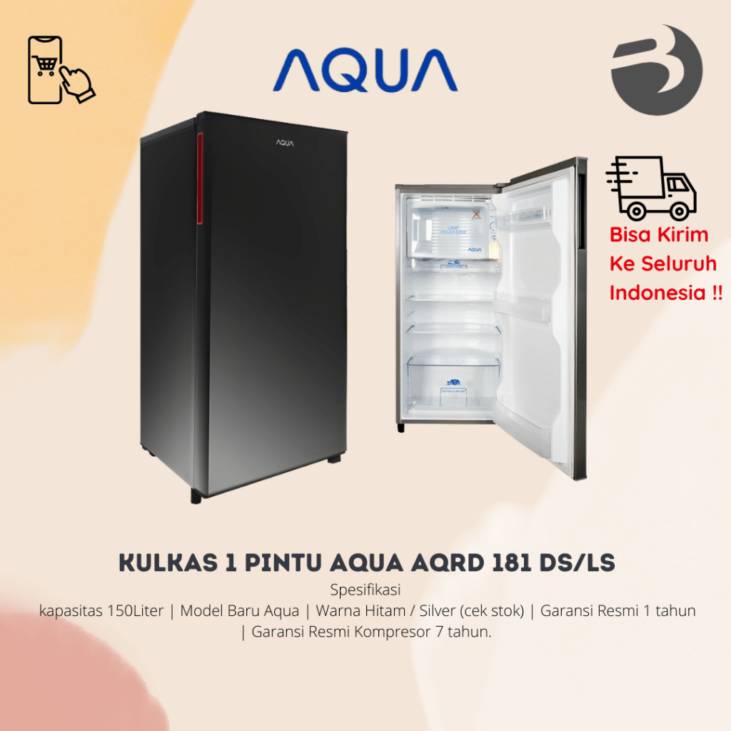 KULKAS 1 PINTU AQUA AQRD 181 DS/LS