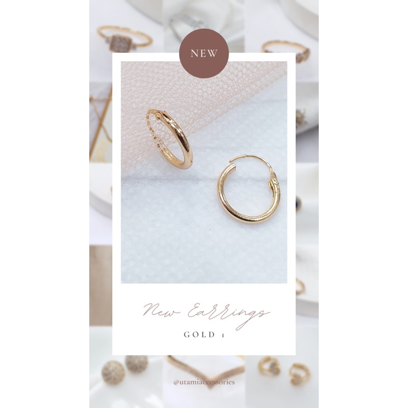 ANTING EMAS SILVER BAYI, anting tindik emas silver bulat polos