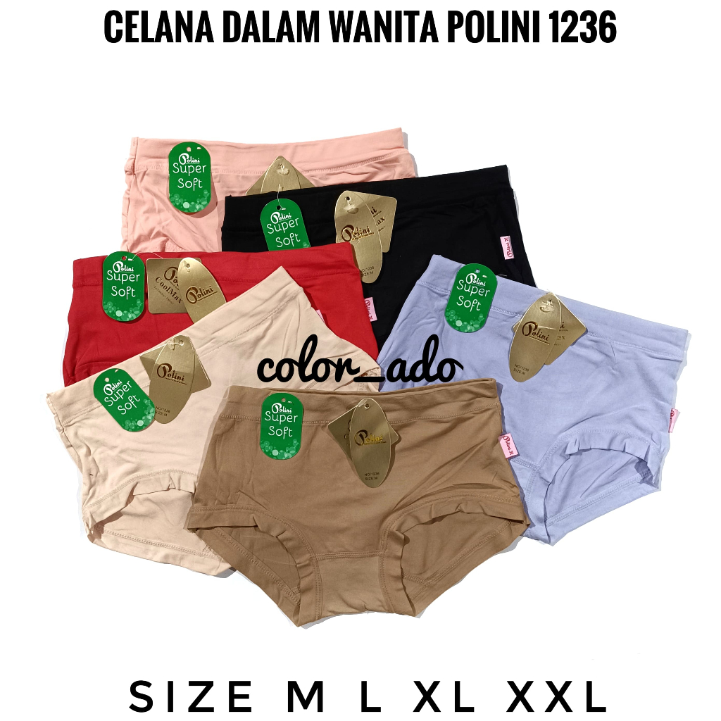 Isi 6 Celana Dalam CD POLINI 1236 SUPER SOFT Celana Dalam Wanita M - XXL