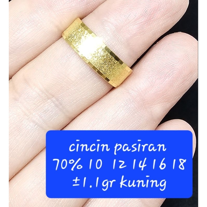 cincin polos emas asli pasiran kuning kadar 70%