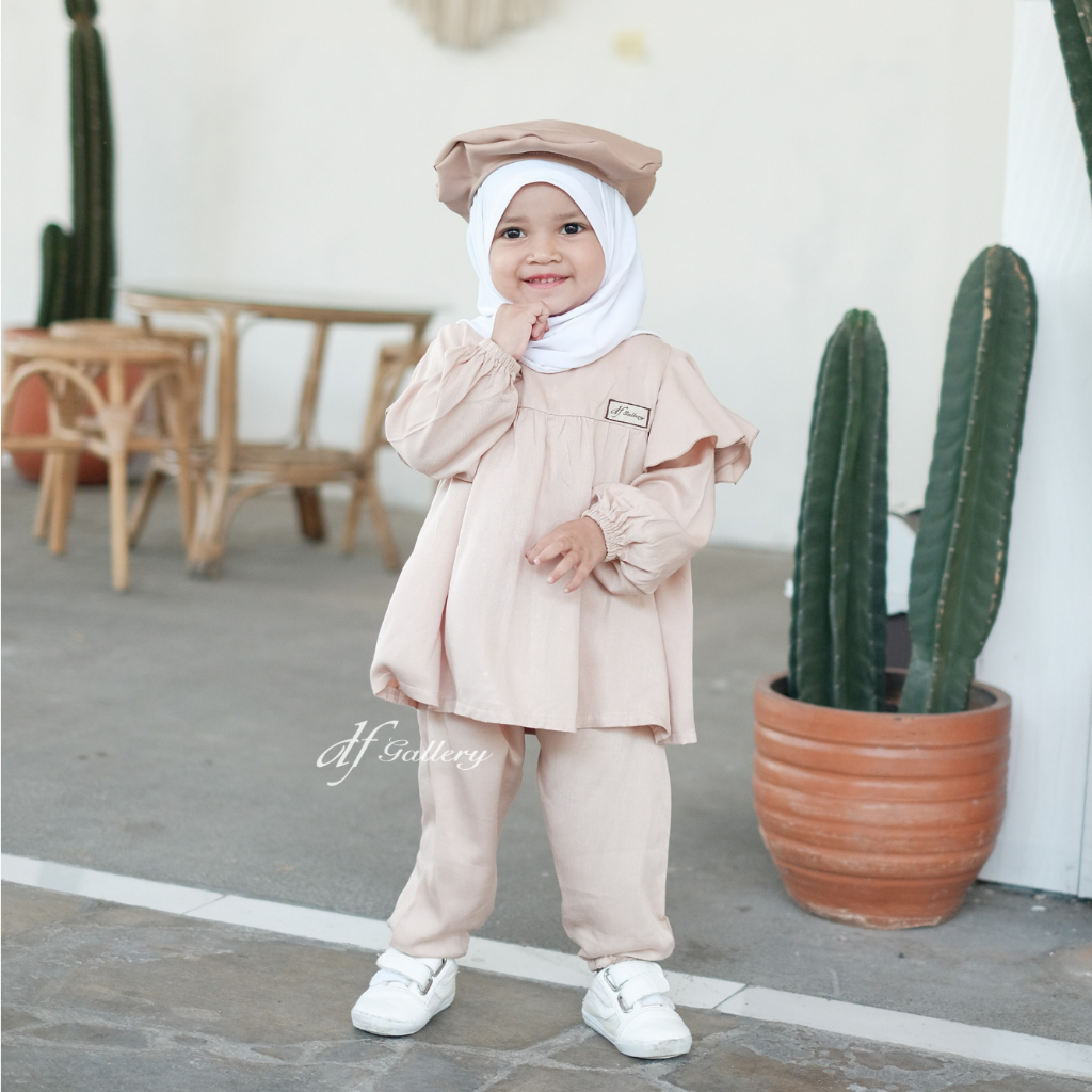 Baju Bayi NAZWA One Set SETELAN CELANA ANAK pakaian baby girl rayon twill