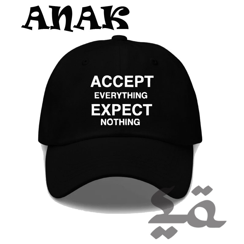Topi baseball caps Anak unisex Accept everything expect nothing