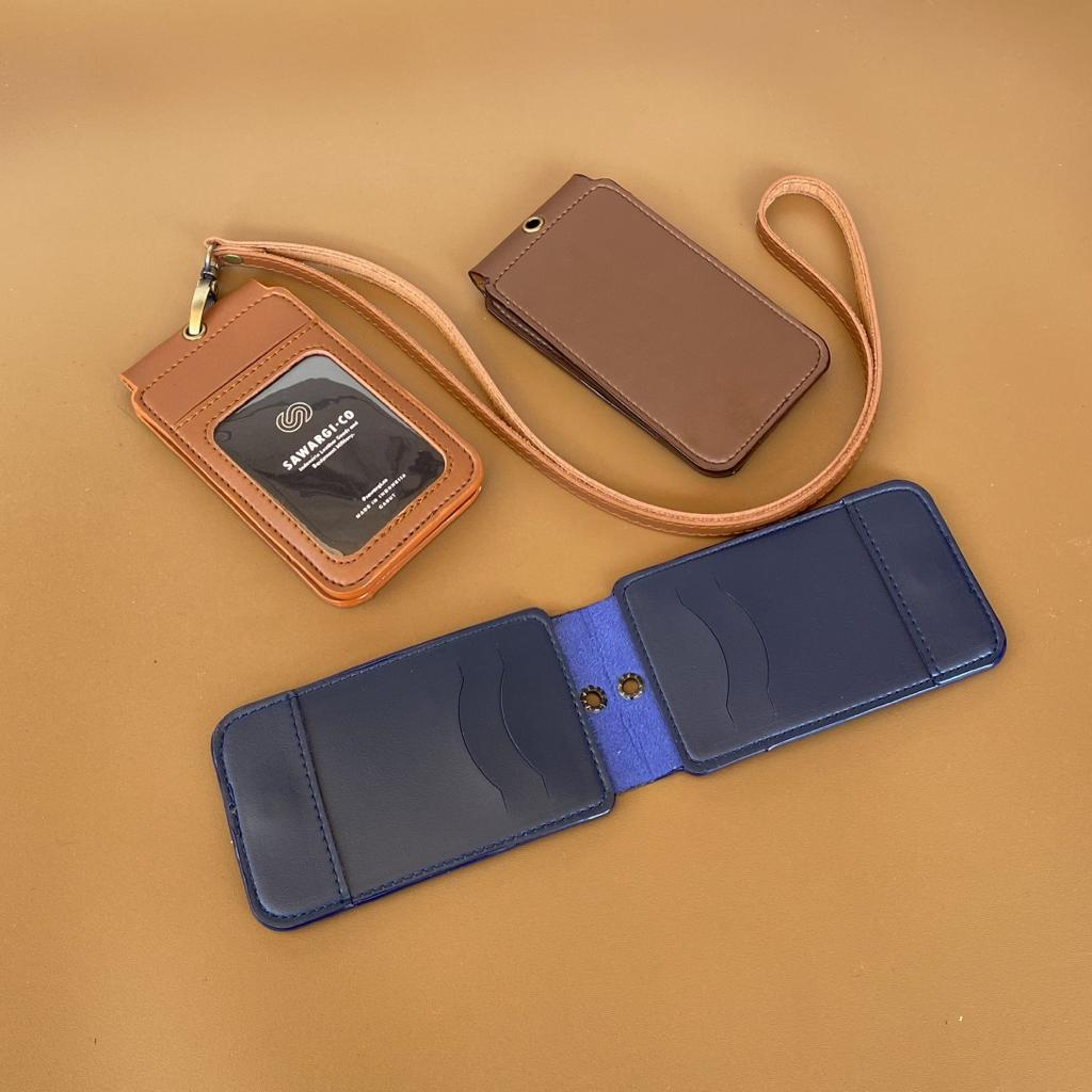 

ID Card Holder Kulit Magnet Flip 2 sisi by Sawargico - Raski
