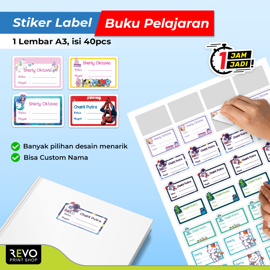 

Stiker Nama Buku / Stiker Label Buku Pelajaran Sekolah Anak