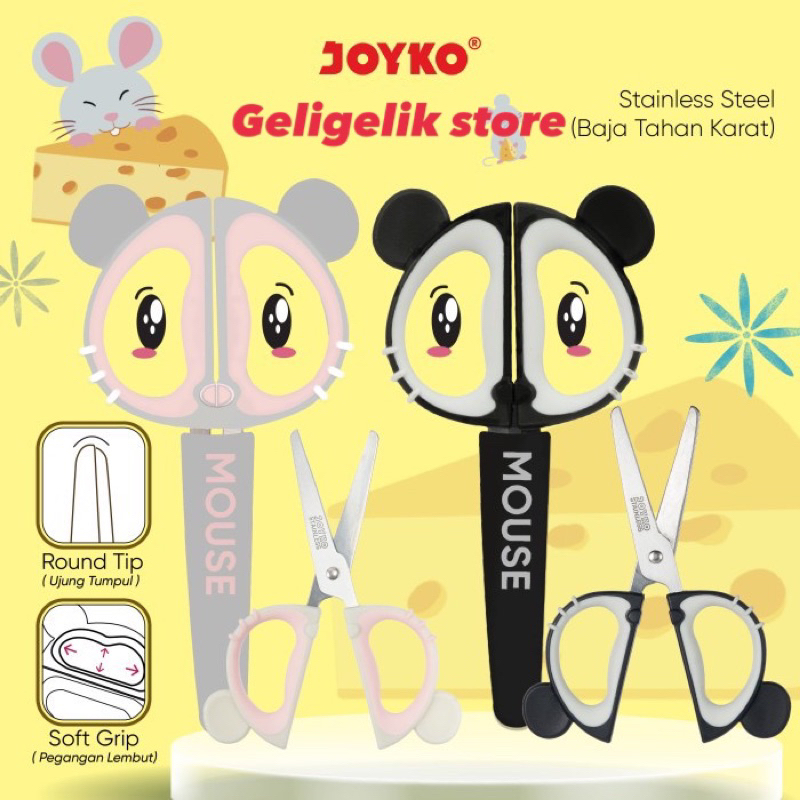 

Gunting Anak Karakter SC-27 Mouse Joyko / Scissors Kecil Lucu