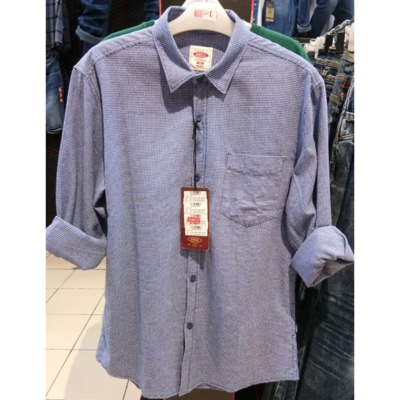 Gabrielle jeans original mens BBAC204C0123M kemeja panjang pria katun reguler fit