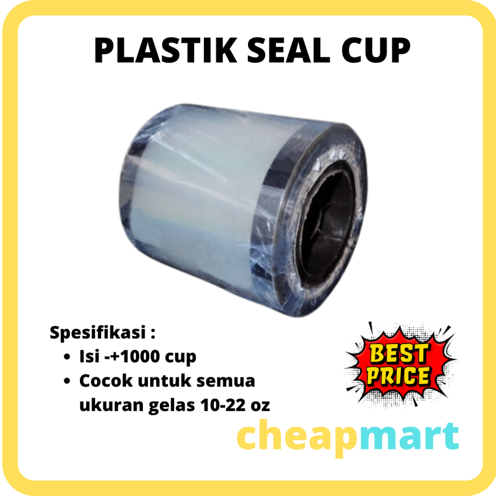 Plastik Cup Seal Sealer / Lid Cup / Tutup Segel Gelas Pop-Ice Juice Boba Polos Gambar MURAH