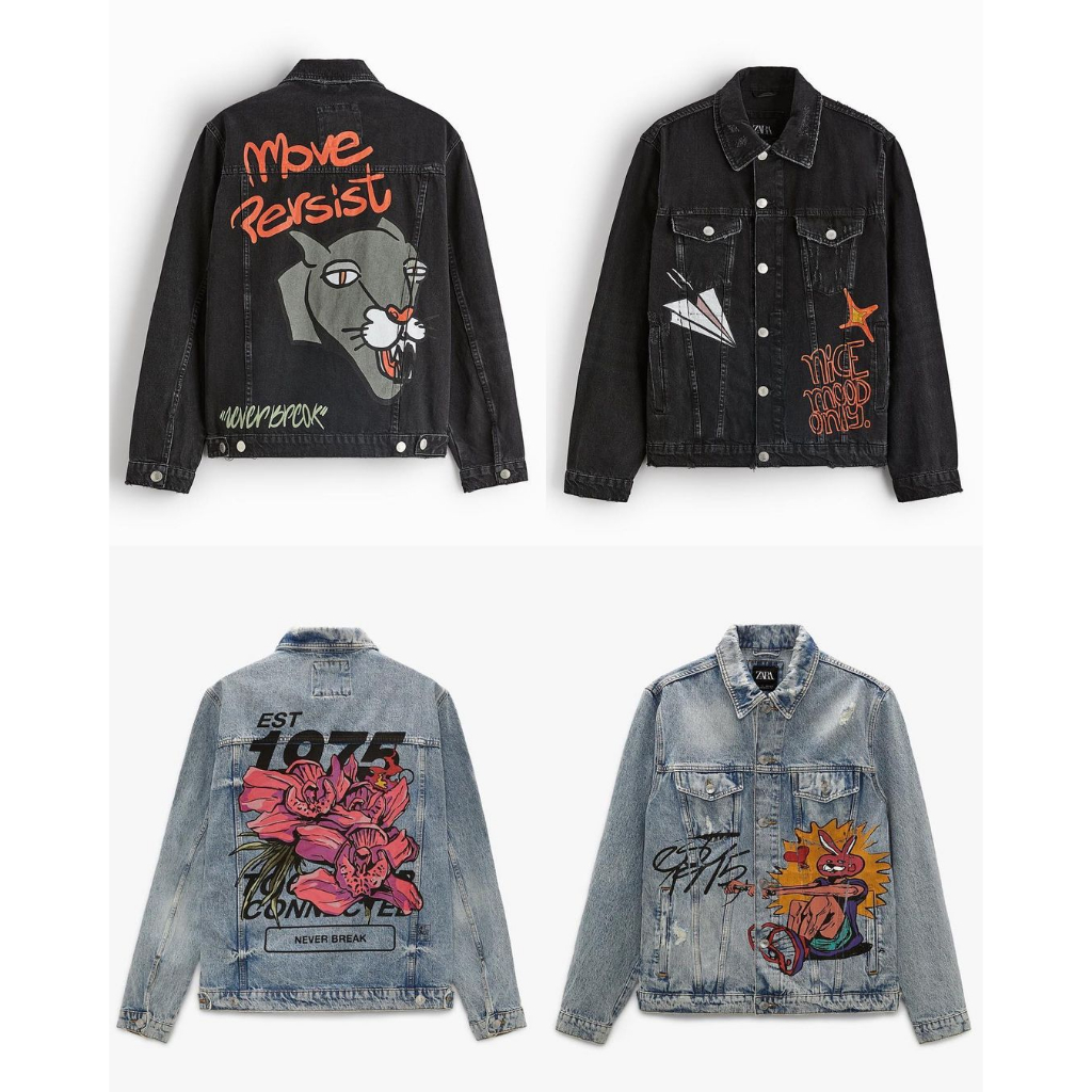 ZR GRAFFITI PRINT DENIM JACKET - DENIM JACKET PRINT Z4RA