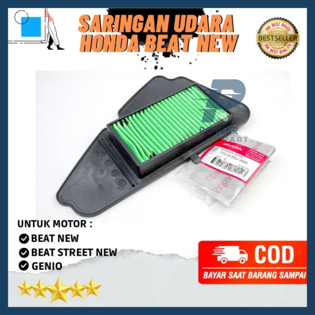 Filter Udara / Saringan Honda Beat New, Beat Deluxe, Genio, Scoopy New Kualitas Asli Original - Filt