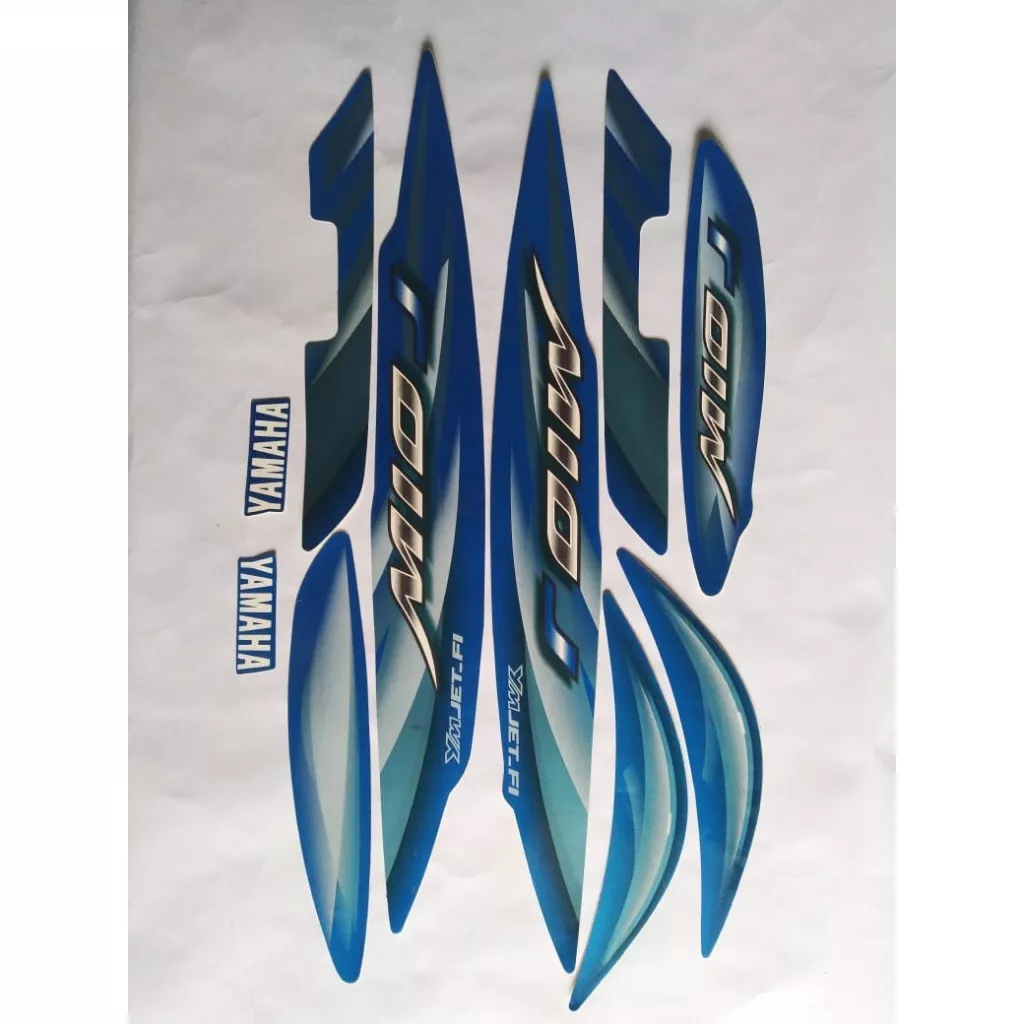 stiker striping yamaha mio j 2011 biru lis body standar original