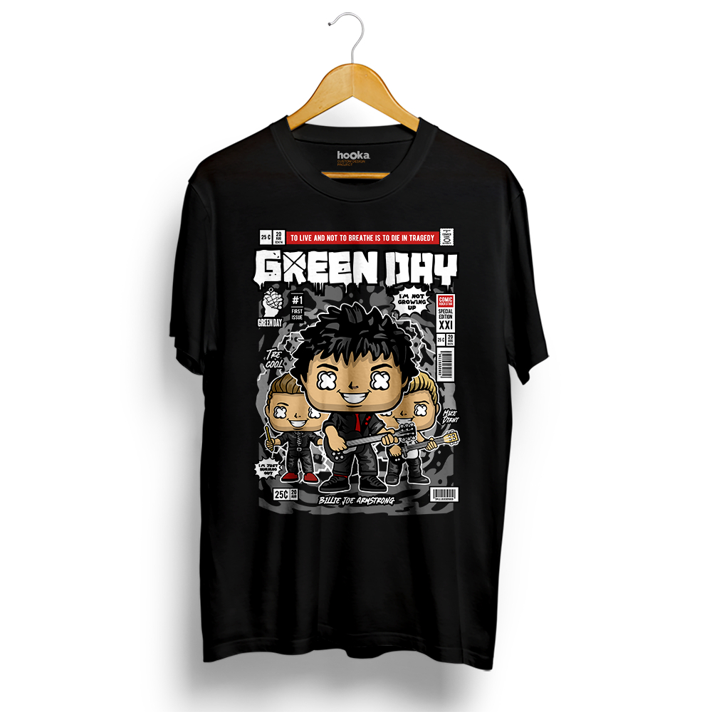 4F Kaos Funko Pop Band Rock Green Day - Bahan Katun 24's Premium