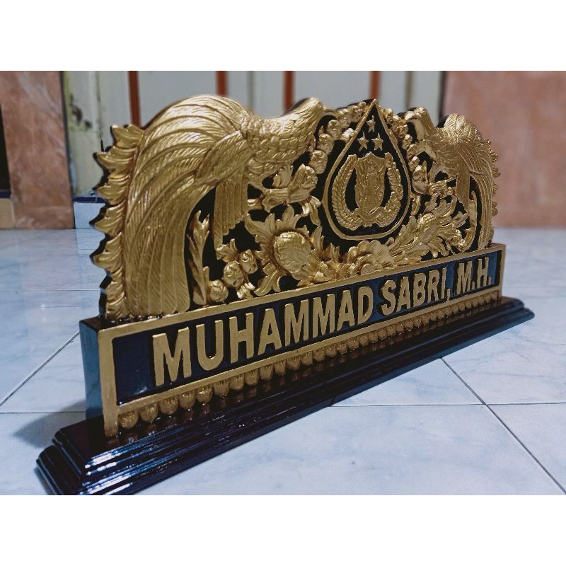 Papan Nama Meja Ukir / Papan Nama Polisi / Papan Nama Ukir