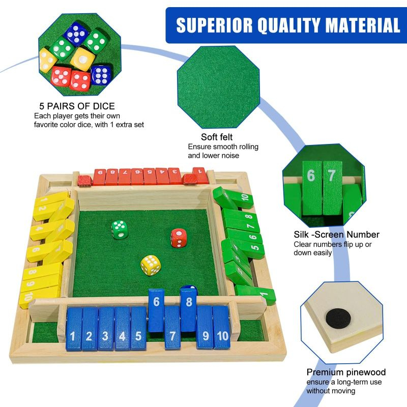 4 Warna Mainan Board Game Dadu Shut The Box Angka Shut The Box Board Game Untuk Keluarga Glory