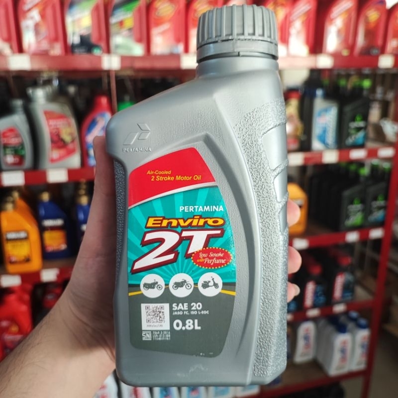 Oli ENVIRO 2T PERTAMINA Samping Wangi Low Smoke with Perfume JASO FC 800ml 0,8 0,8L Liter SAE 20