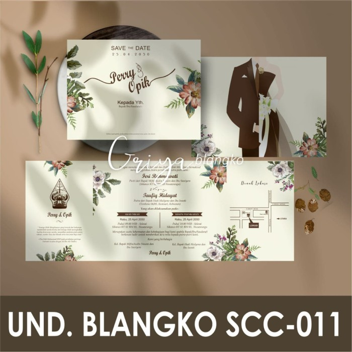 Undangan pernikahan blangko griya scc-011 nikah wedding simple murah buntok harga ukuran plastik