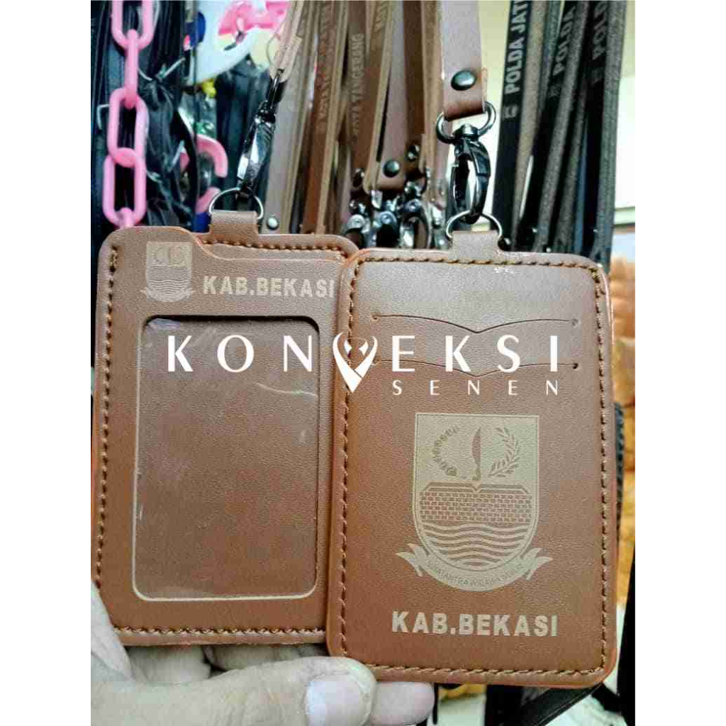 

gantungan kulit id card lanyard name tag kabupaten bekasi tempat kartu | lanyard kabupaten bekasi