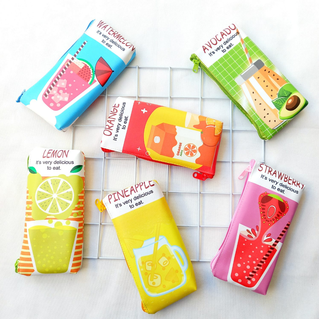 

Kotak Pensil Unik Tempat Pensil Medium Motif Freshy Juice