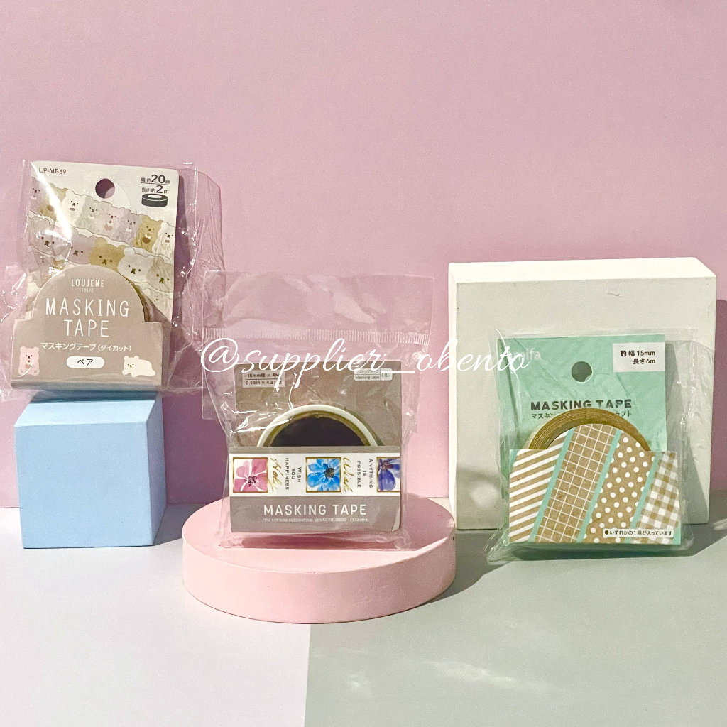 

[Seria] Flower Masking Sticker Washi Tape Masking Tape Aesthetic Journaling Art Planner Craft Diy Japan - Selotip Lucu Estetik Plaster Karakter Vintage Sticker