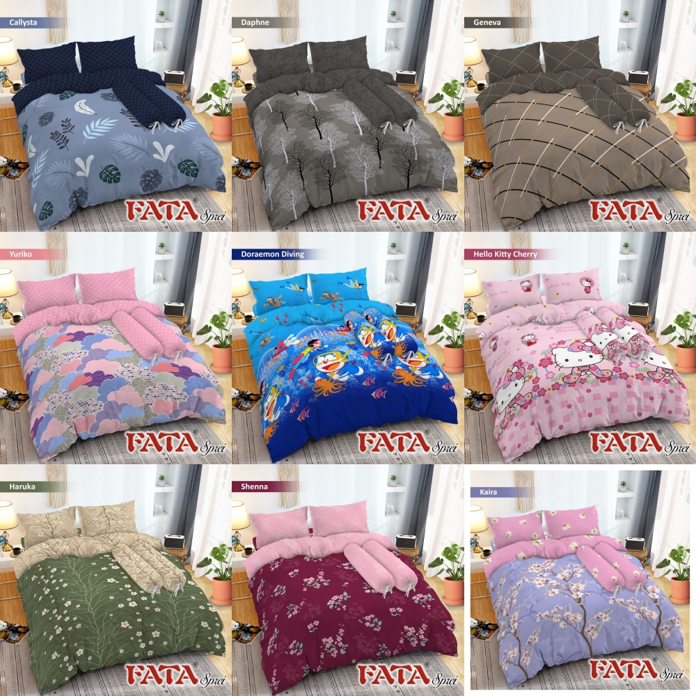 Fata - Bed Cover SET SPREI FITTED King (180x200) SUPER Terlaris pilihan