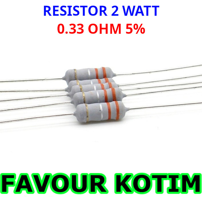 RESISTOR 0.33 OHM 2 WATT 2 W 2W 5 PERSEN FVKOTIM