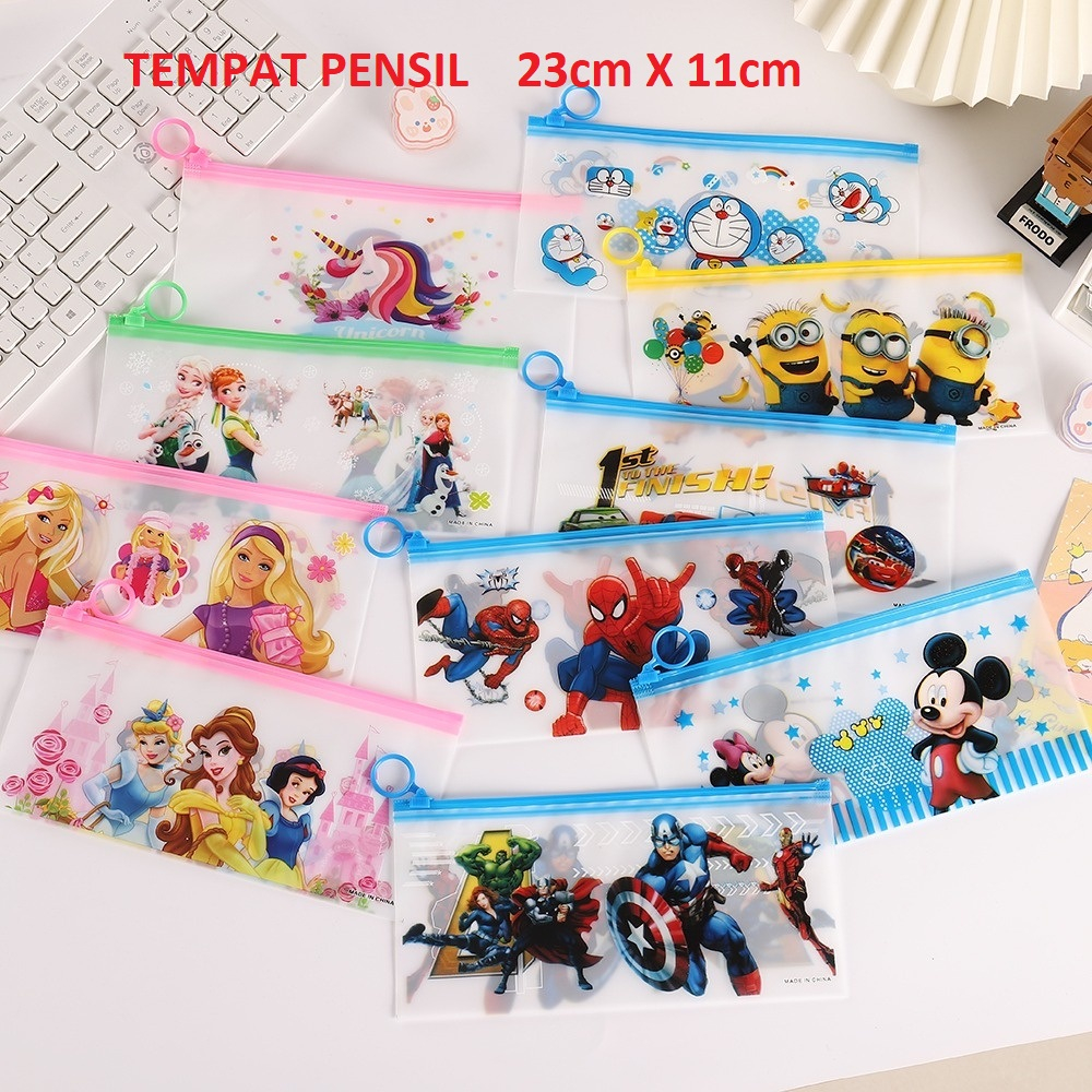 

Pouch Unicorn Serbaguna untuk Tempat Pensil/ Masker, Tempat pensil Superhero, Princess, Car, Froz, Unicorn, dll