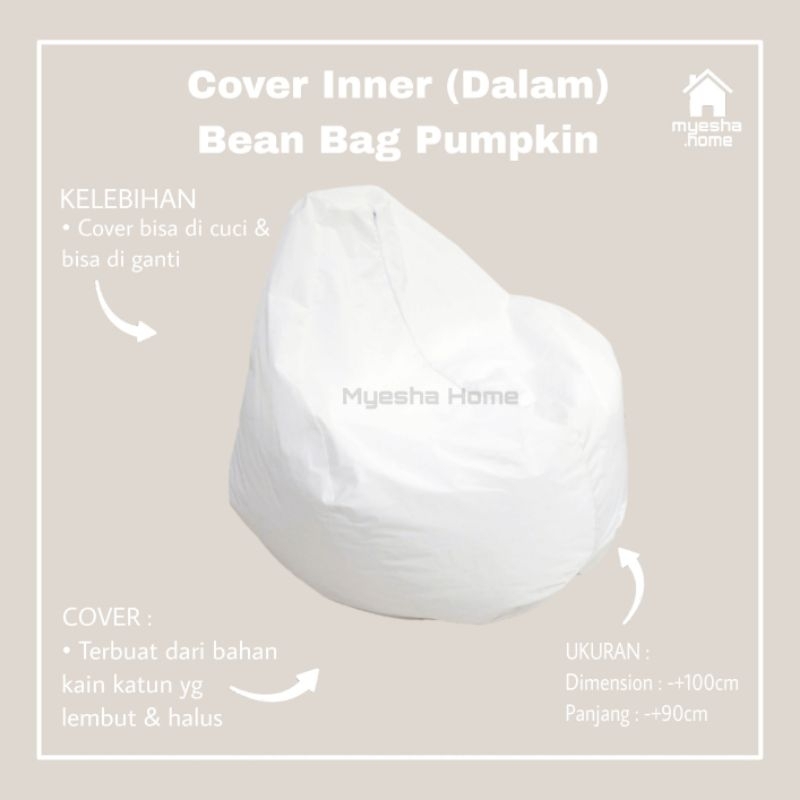 Cover Inner Bean Bag Pumpkin / Sarung Dalam Bean Bag Pumpkin (TANPA ISI)