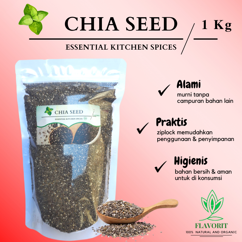 

Chia Seed 1Kg Biji Chia Seeds Organik Premium Black Chia Seed Untuk Diet Original Natural