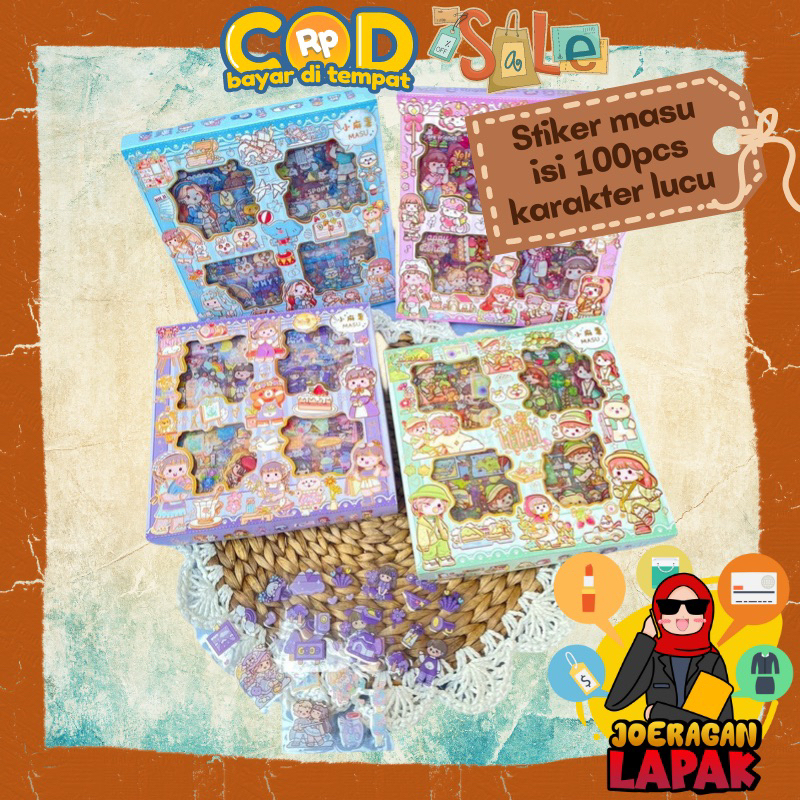 

⭐️JOERAGANLAPAK⭐️STIKER MASU ISI 100PCS KARAKTER ANAK STICKER KOREA HIASAN TEMPELAN DEKORASI ANTI AIR KARTUN PVC