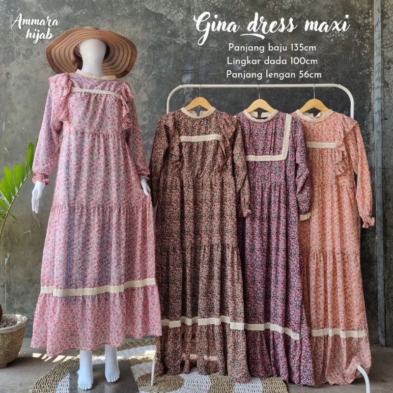 gamis ceruty premium renda full furing motif bunga kecil