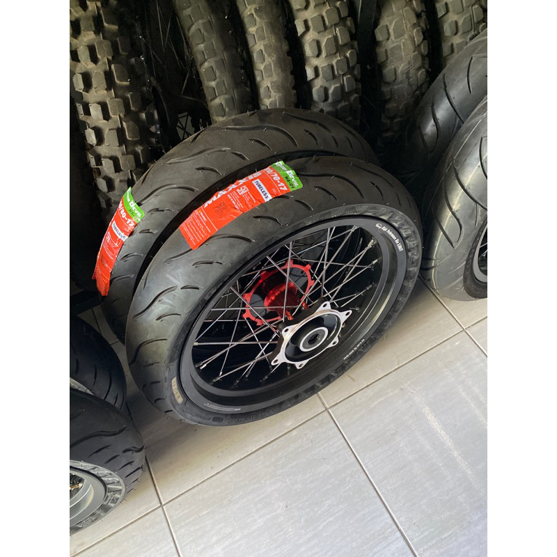 whellset supermoto crf ban maxxis baru