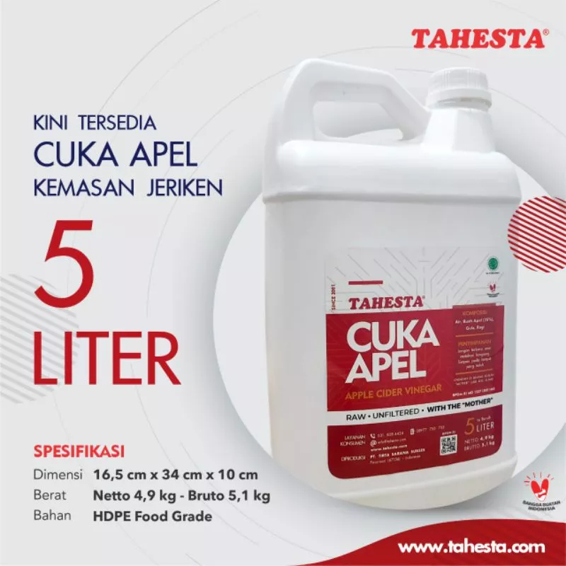 

Cuka Apel Tahesta 5 Liter