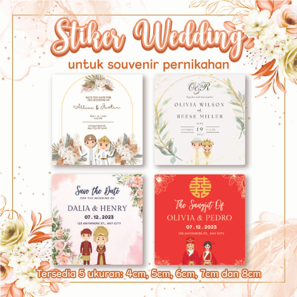 

Cetak Stiker Wedding Pernikahan Sovenir Custom