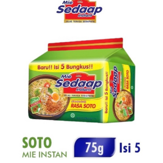 

SEDAAP Mie Instan Soto Isi 5 Bag 75GR