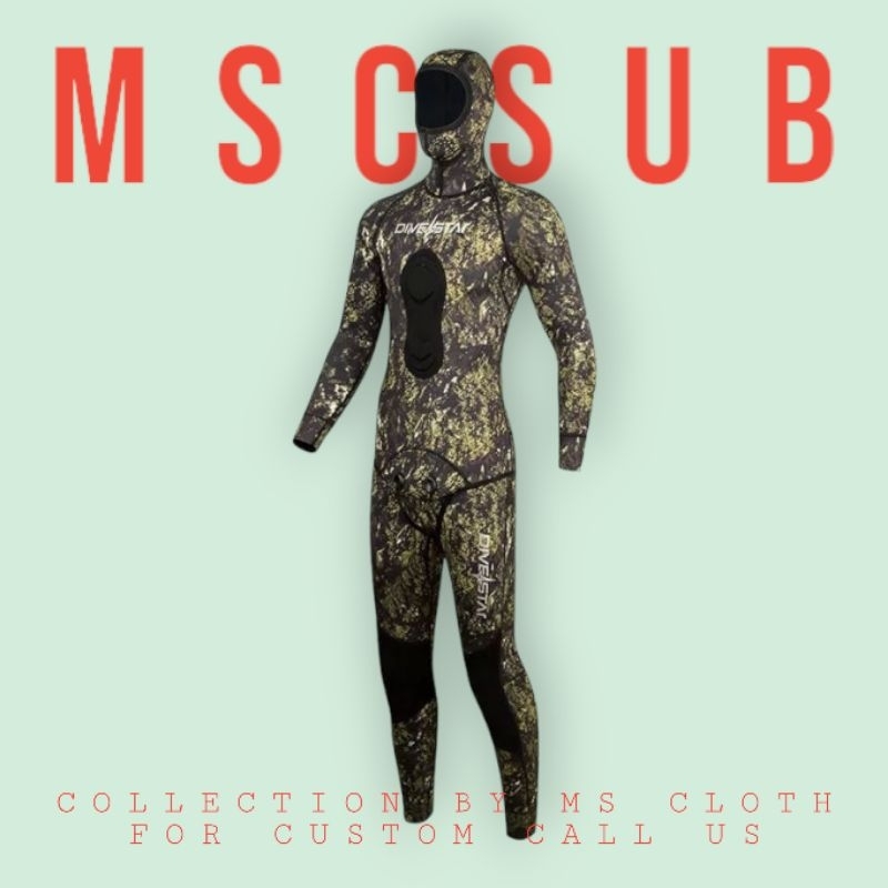 WETSUIT DIVESTAR BLACK CAMO GREEN ARMY 1,5MM