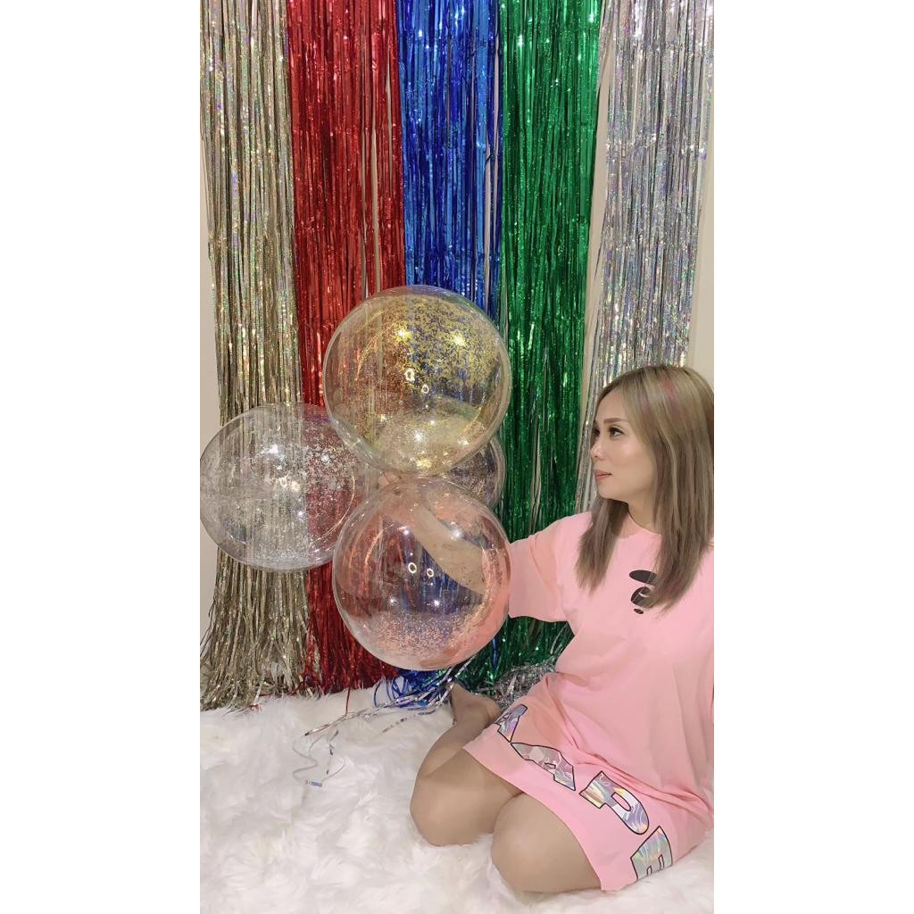 Balon Transparan Dekorasi / Balon PVC Transparan / Balon Transparan isi Glitter