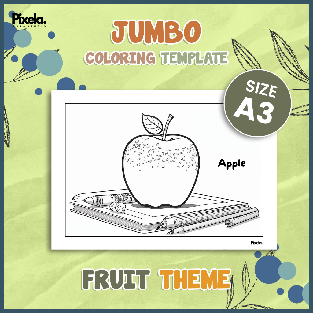 

Kertas Gambar Mewarnai Anak Lucu Jumbo Ukuran A3 Seri Fruit / Buah Murah untuk PAUD , TK dan SD