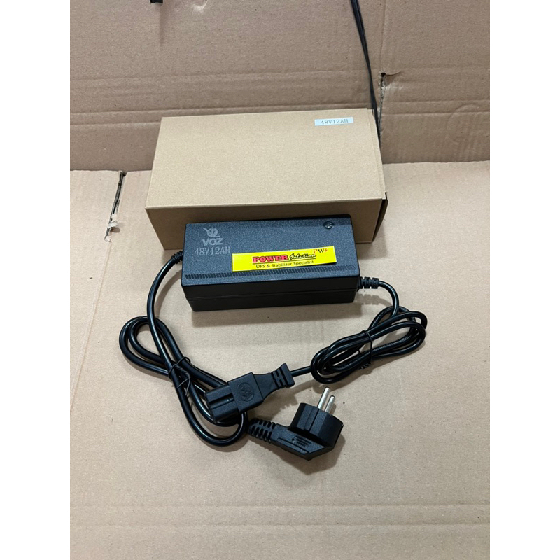 Alat Chas cas Aki Charger Baterai sepeda listrik 48V 12Ah 48 volt 12 Amper voz 48v 12Ah