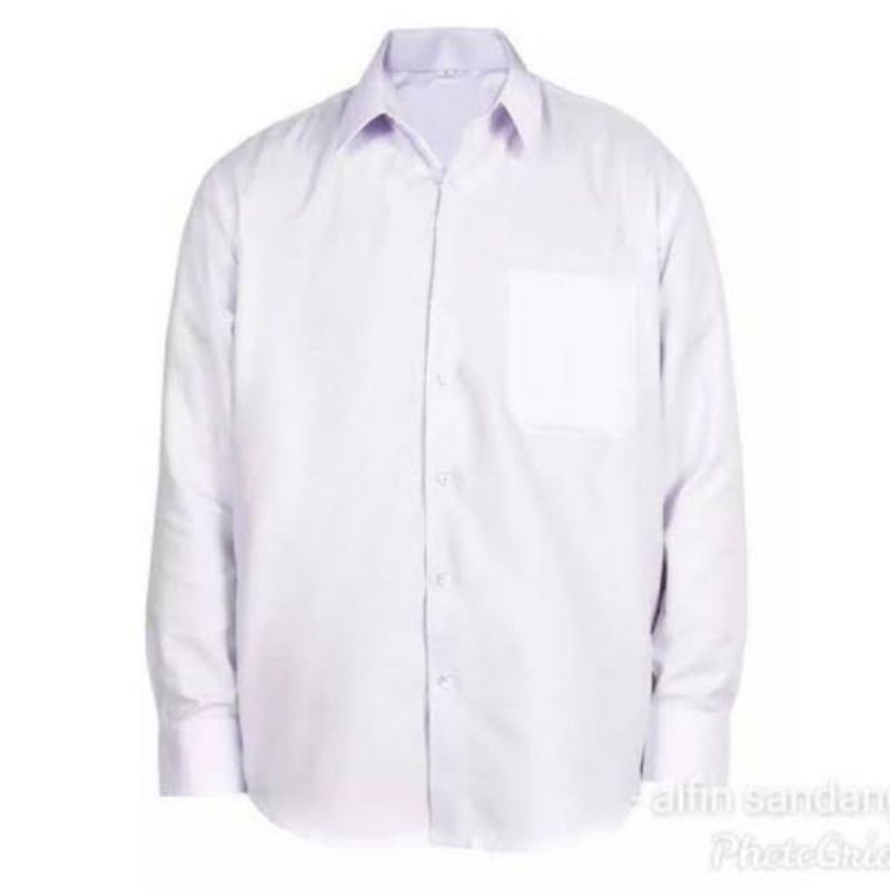 Baju seragam putih polos lengan panjang merk martin