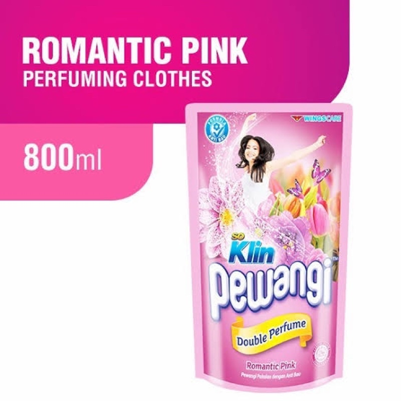 So Klin Cair Pewangi Double Perfume Romantic Pink 800 ml