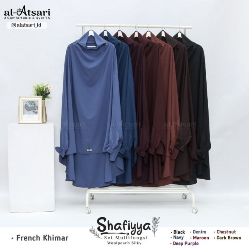 Shafiyya Set Multifungsi by Al Atsari - Hand Khimar Foam Pad - French Khimar - Inner Dress - Long Sk