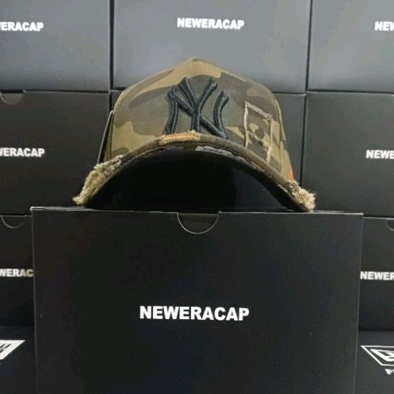 NY Hitam Camo coklat / Topi Sobek Casual Unisex Style Fashion