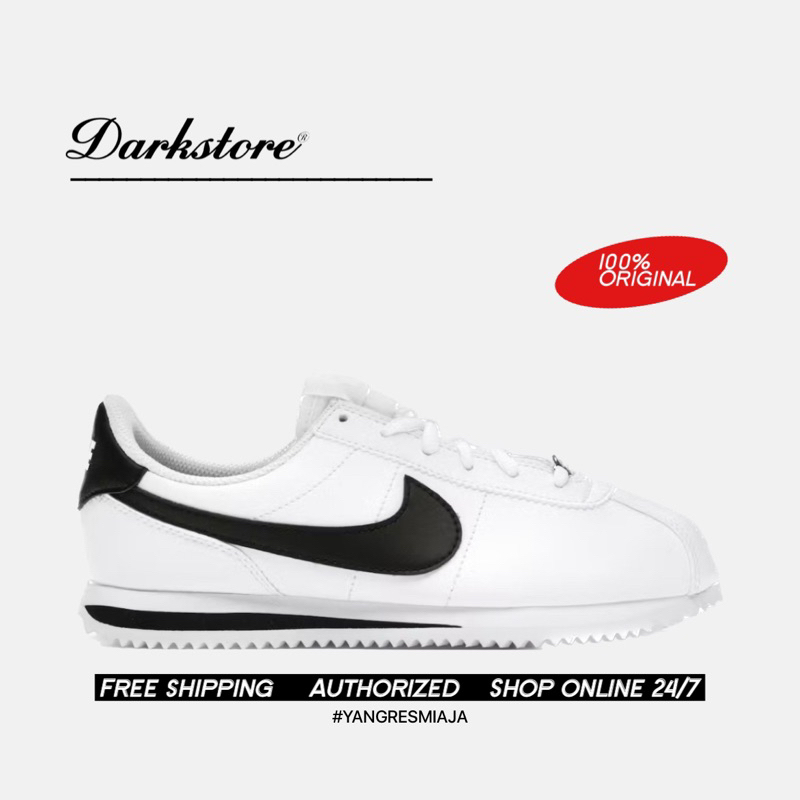 Nike Cortez Black White GS 100% Original Resmi