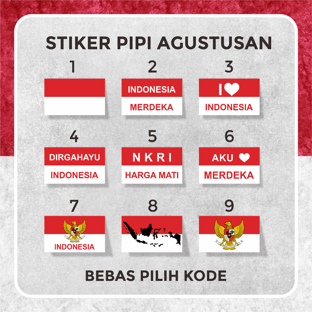 

Stiker Pipi Bendera Indonesia - Stiker HUT RI