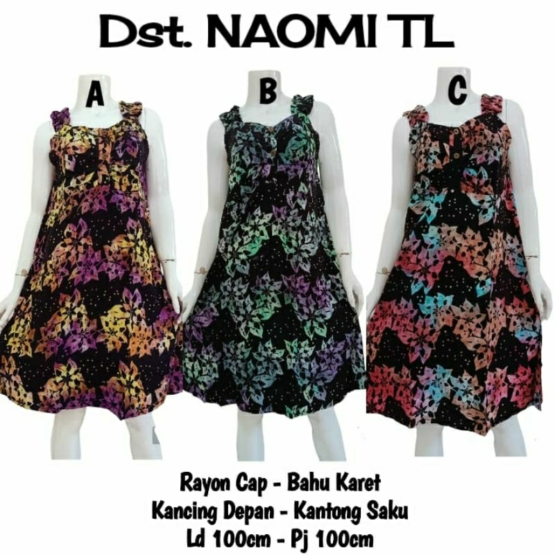 Daster Yukensi Pendek / Dress Batik Tanpa Lengan / Baju Tidur Wanita Seksi